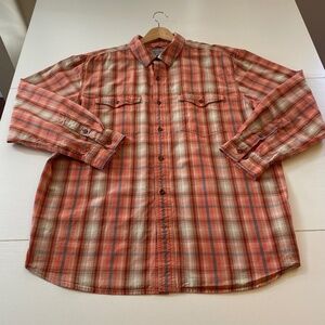 Carhartt Relaxed Fit Plaid Button Up Size 2XL